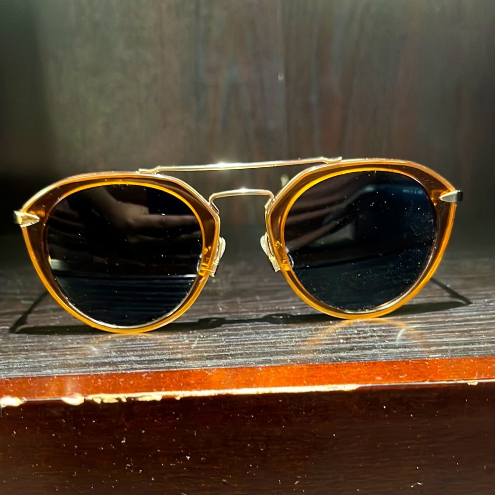 Rag and Bone sunglasses, caramel acetate/ gold rim.